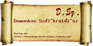 Domonkos Szókratész névjegykártya